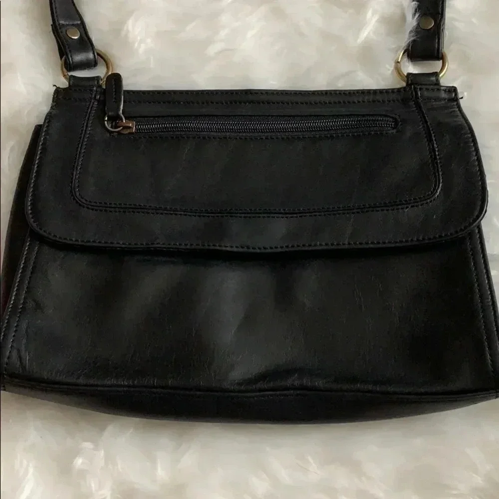Fossil Vintage Black Leather Satchel